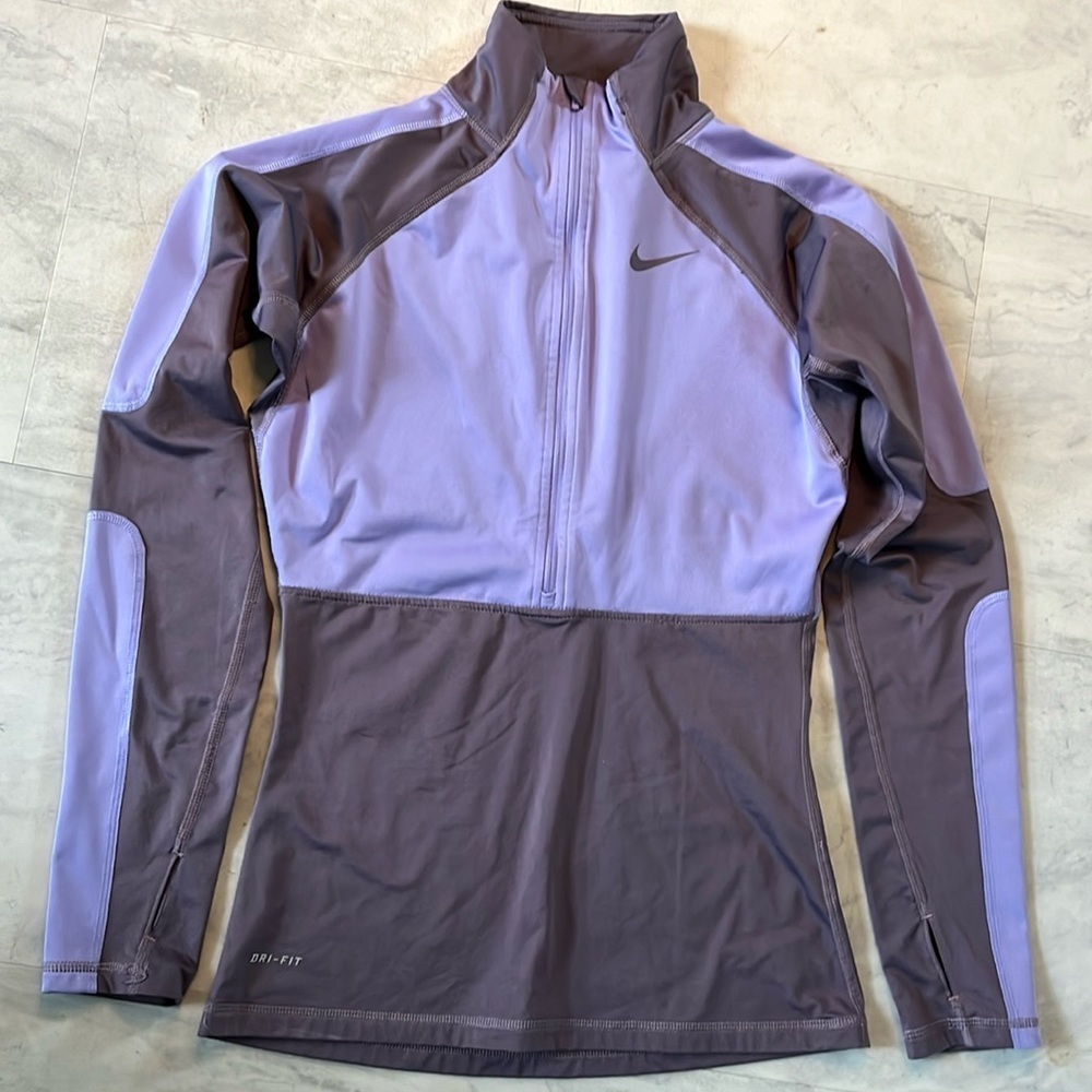 Nike  Pro 1/2 zip dri fit jacket  pull over periwinkle & purple gray Size S NWOT